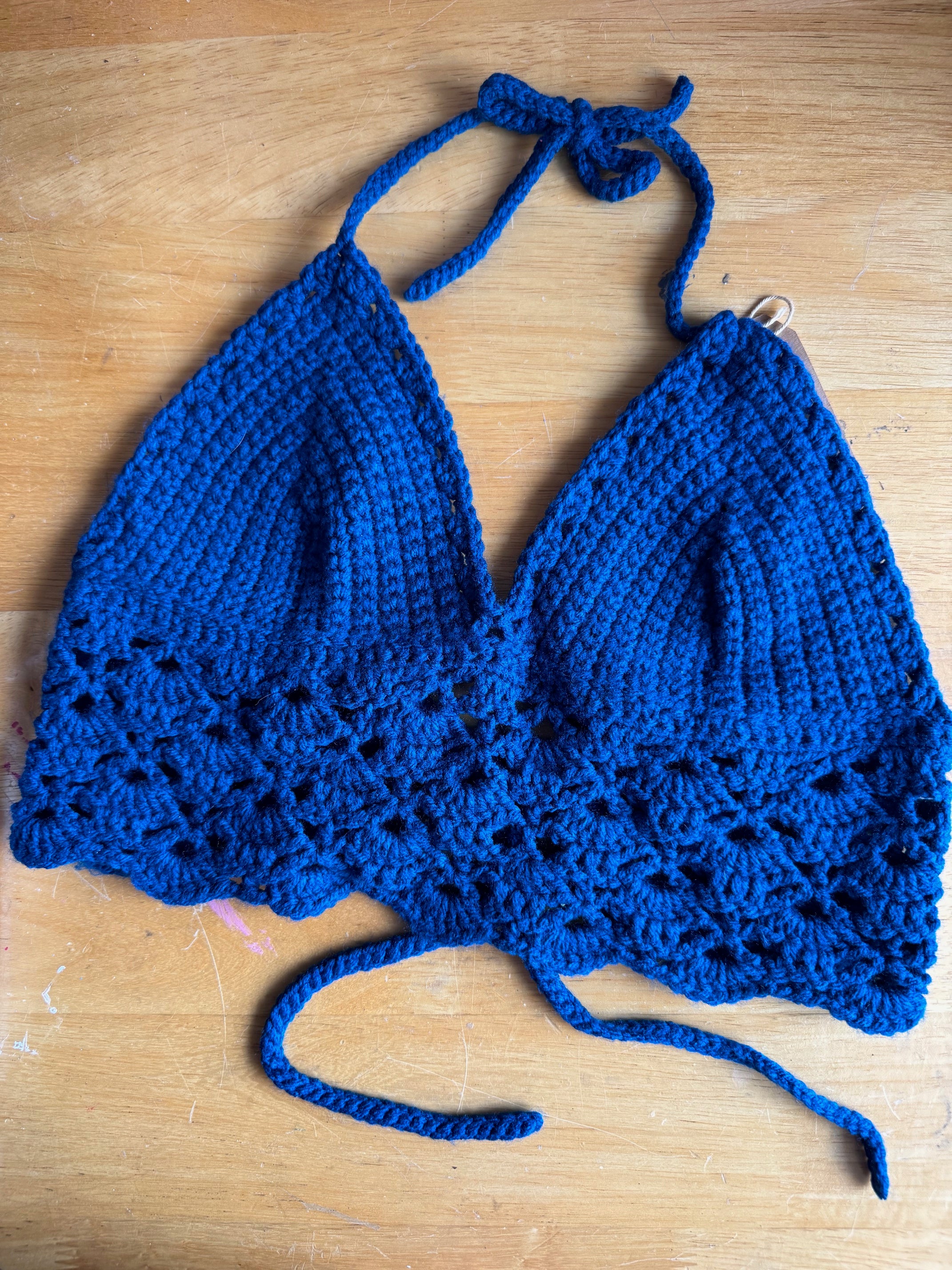 Crocheted Tie back halter top