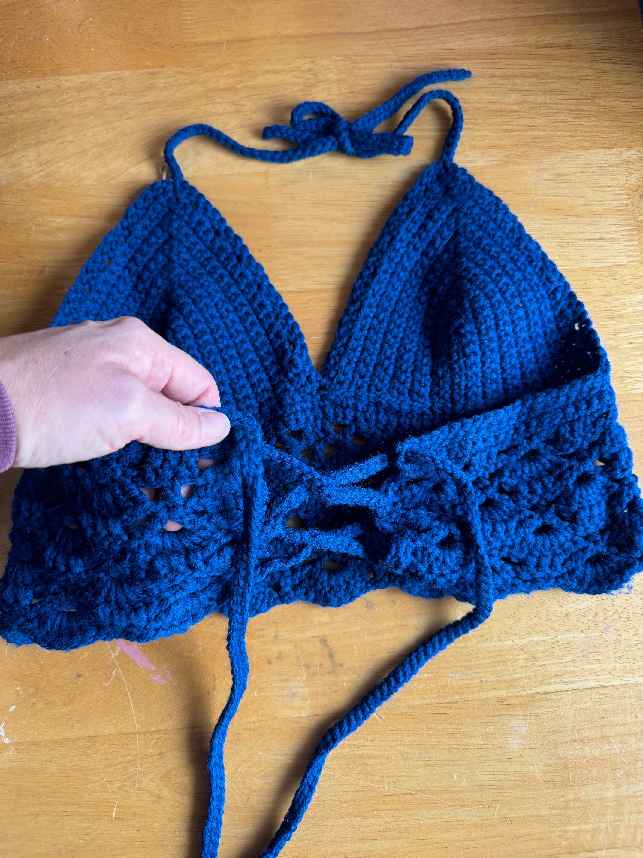 Crocheted Tie back halter top