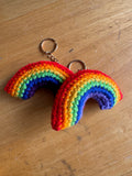 Crocheted Rainbow keychain